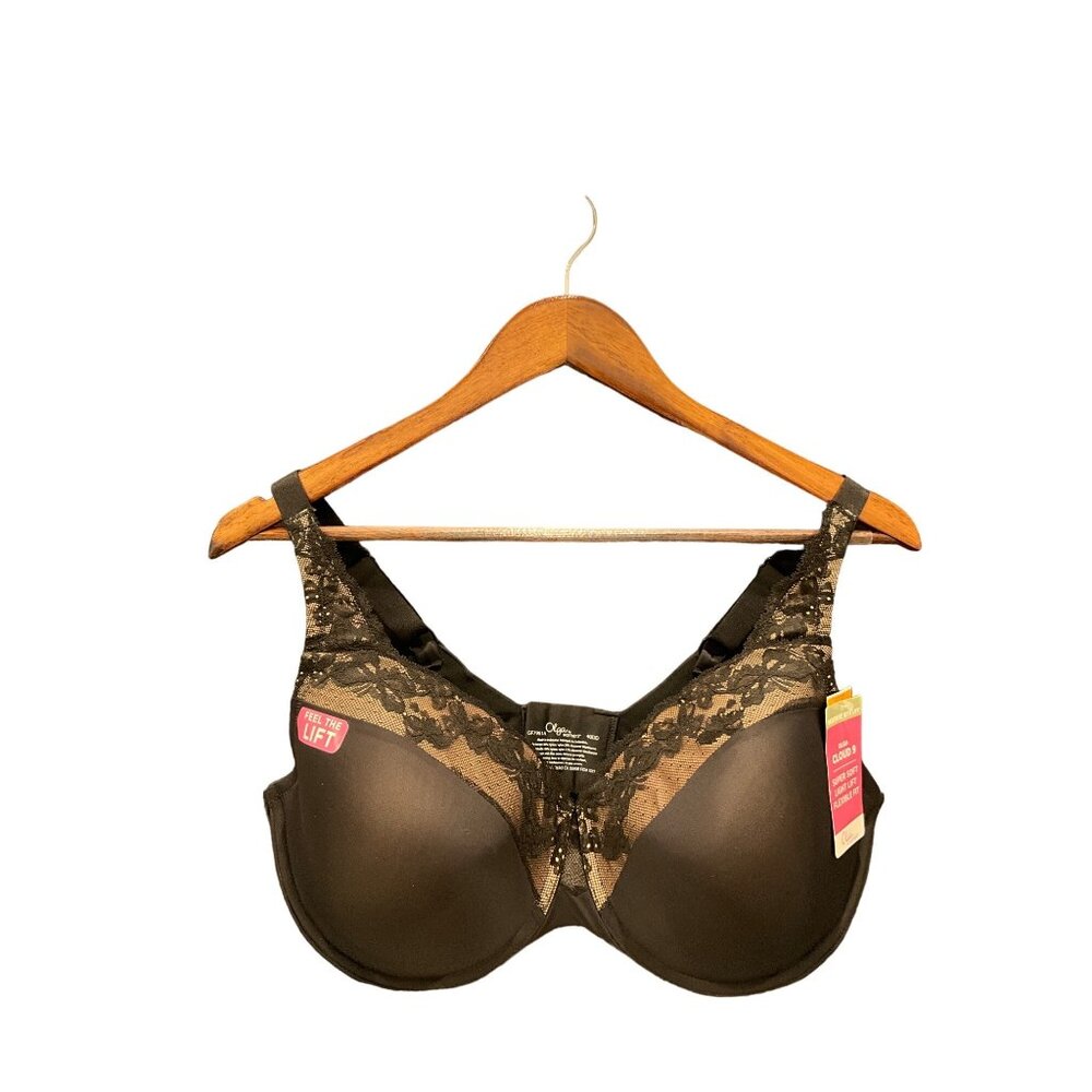 Olga Cloud 9 Super Soft Light Lift Underwire Bra 40DD Black Lace